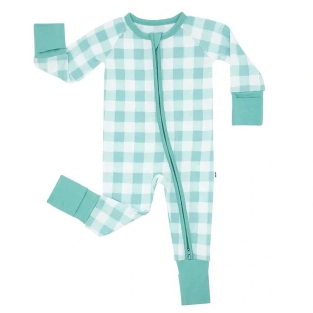 Little Sleepies Aqua Gingham Zippy